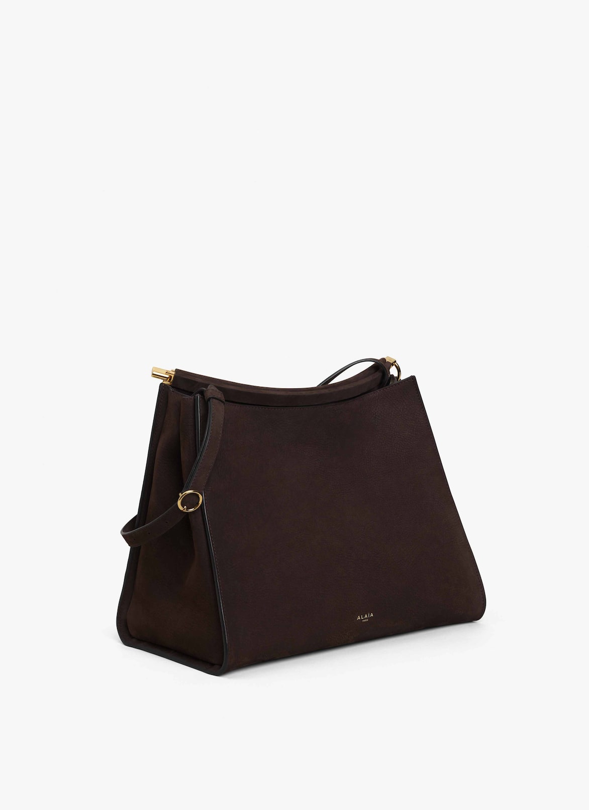 LE CLICK MEDIUM SQUARE BAG IN NUBUCK ALAÏA DARK BROWN LE CLICK MEDIUM SQUARE BAG IN NUBUCK